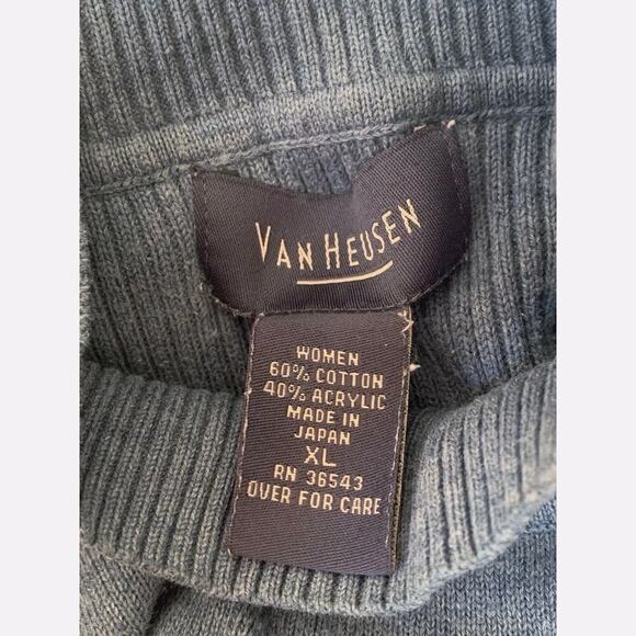 Van Heusen Women's Size XL Knit Ribbed Turtleneck Sweater Blue Long Sleeve - Picture 3 of 4